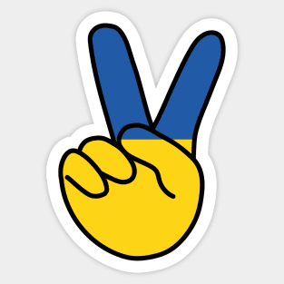 Ukraine Flag V Sign Sticker